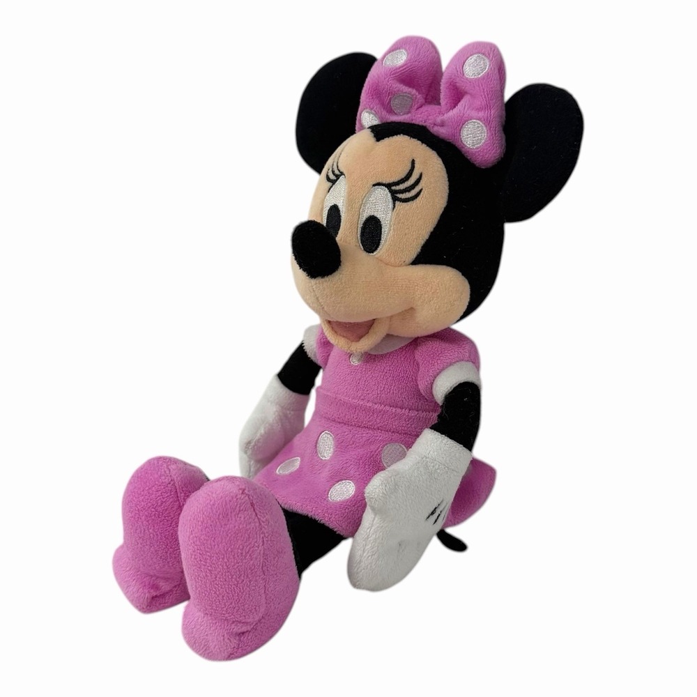 Disney Minnie Mouse Plush Pink Polka‎ Dot Dress Stuffed Animal Toy 9 Inch